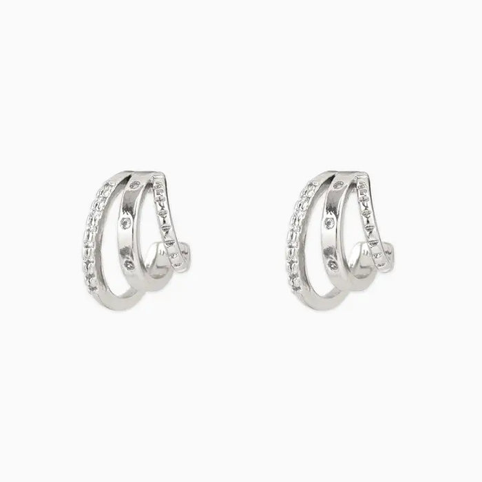 Triple Row Huggie Hoops