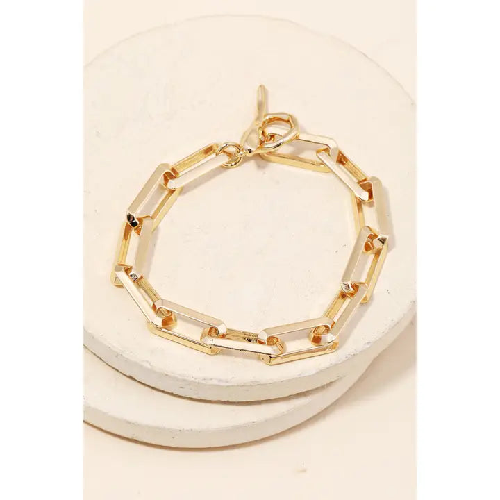 Rectangle Toggle Chain Bracelet