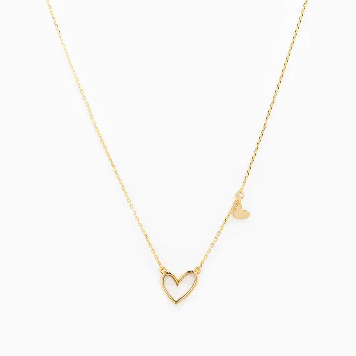 Asymmetrical Heart Necklace in Gold