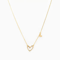 Asymmetrical Heart Necklace in Gold