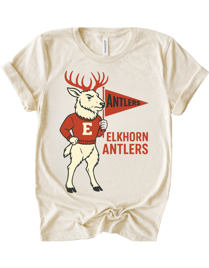 Elkhorn Antlers Vintage Mascot Tee
