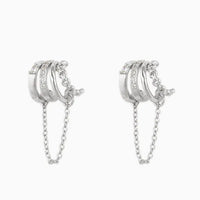 Stacked Chain Hoop Earrings