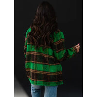 Colleen Plaid Jacket in Green/Mustard/Brown