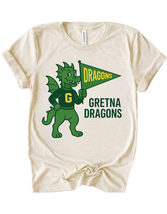 Gretna Dragons Vintage Mascot Tee