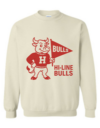 Hi-Line Bulls Vintage Mascot Tee & Sweatshirt