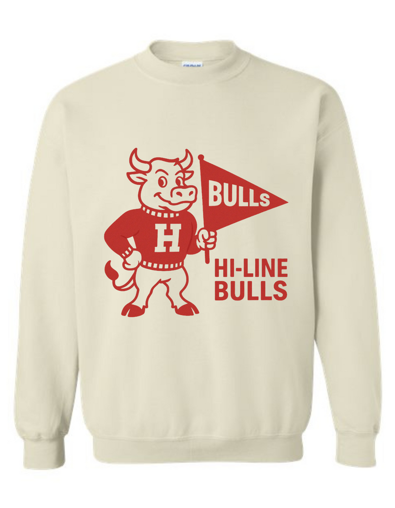 Hi-Line Bulls Vintage Mascot Tee & Sweatshirt