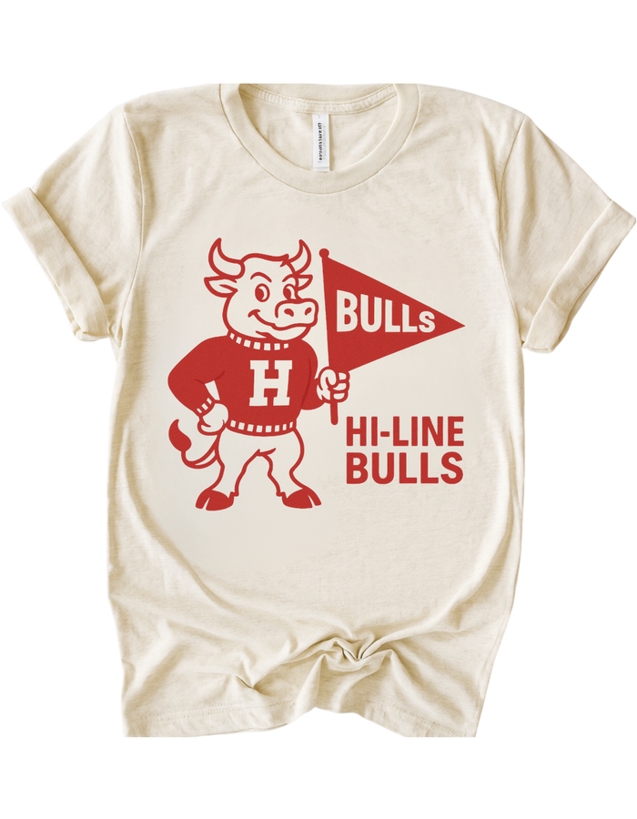 Hi-Line Bulls Vintage Mascot Tee