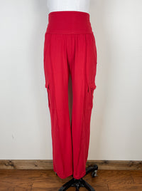 Myla Straight Leg Cargo Pants in Red