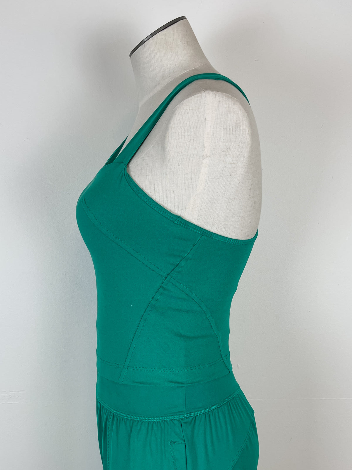 Ada Asymmetric Bra Top in Emerald Green