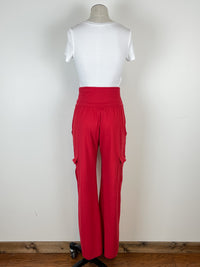 Myla Straight Leg Cargo Pants in Red