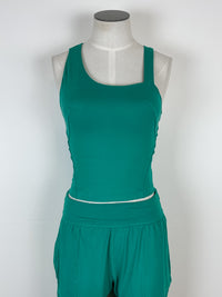 Ada Asymmetric Bra Top in Emerald Green