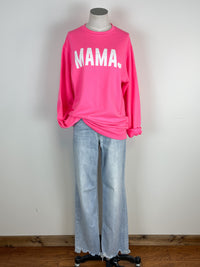 Mama Crew Sweatshirt in Hot Pink