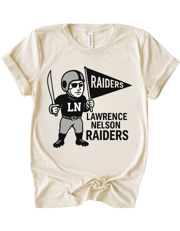 Lawrence Nelson Raiders Vintage Mascot Tee