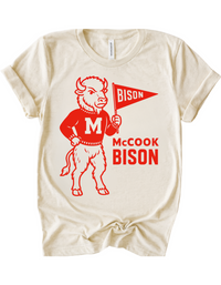 McCook Bison Vintage Mascot Tee & Sweatshirt