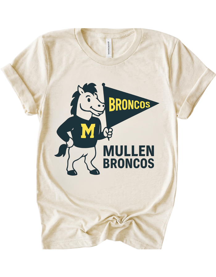 Mullen Broncos Vintage Mascot Tee