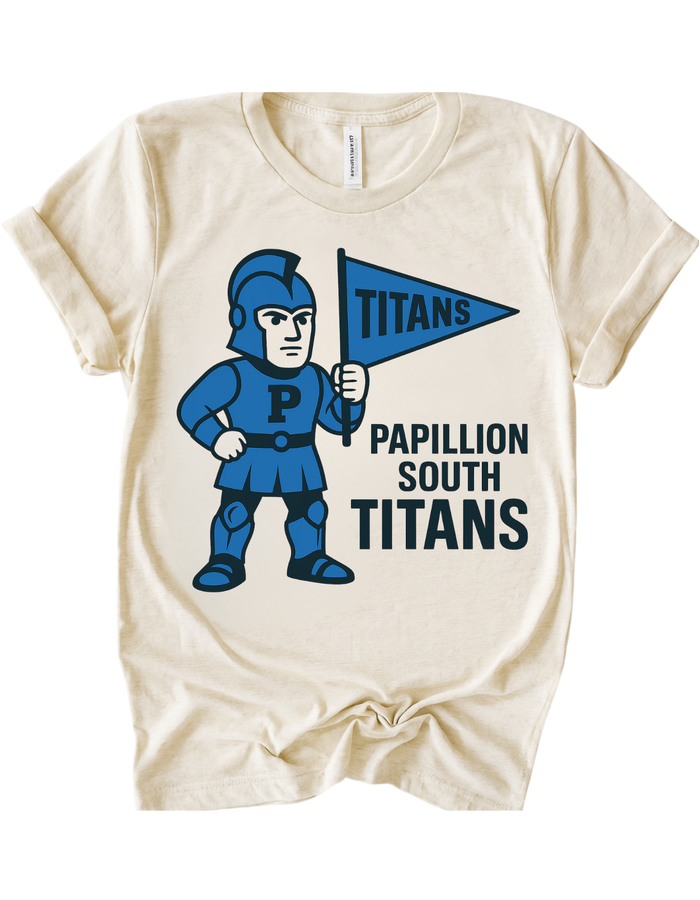 Papillion South Titans Vintage Mascot Tee