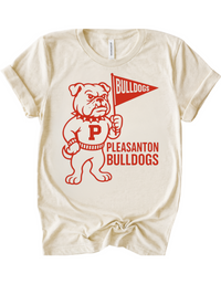 Pleasanton Bulldogs Vintage Mascot Tee & Sweatshirt