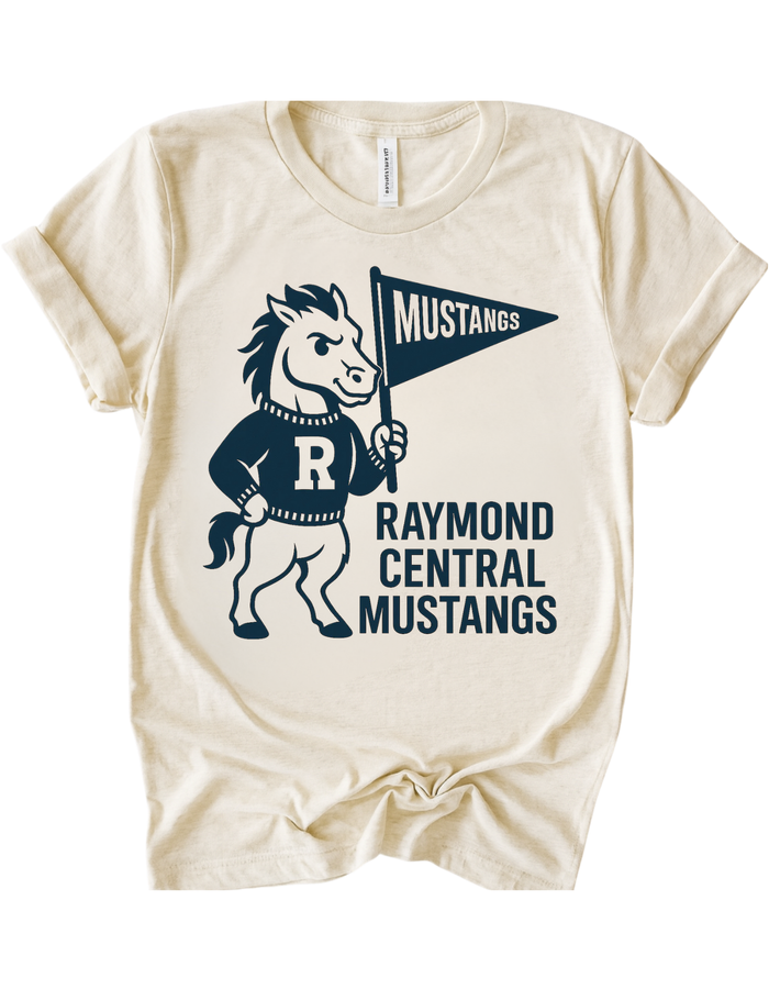 Raymond Central Mustangs Vintage Mascot Tee