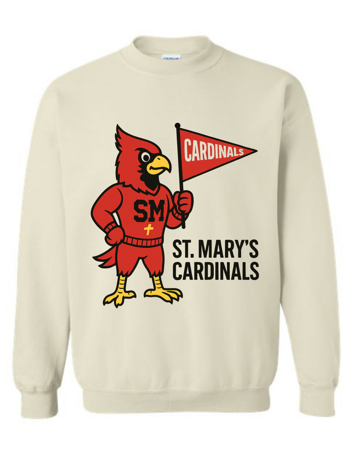 St. Mary's Cardinals Vintage Mascot Tee & Sweatshirt