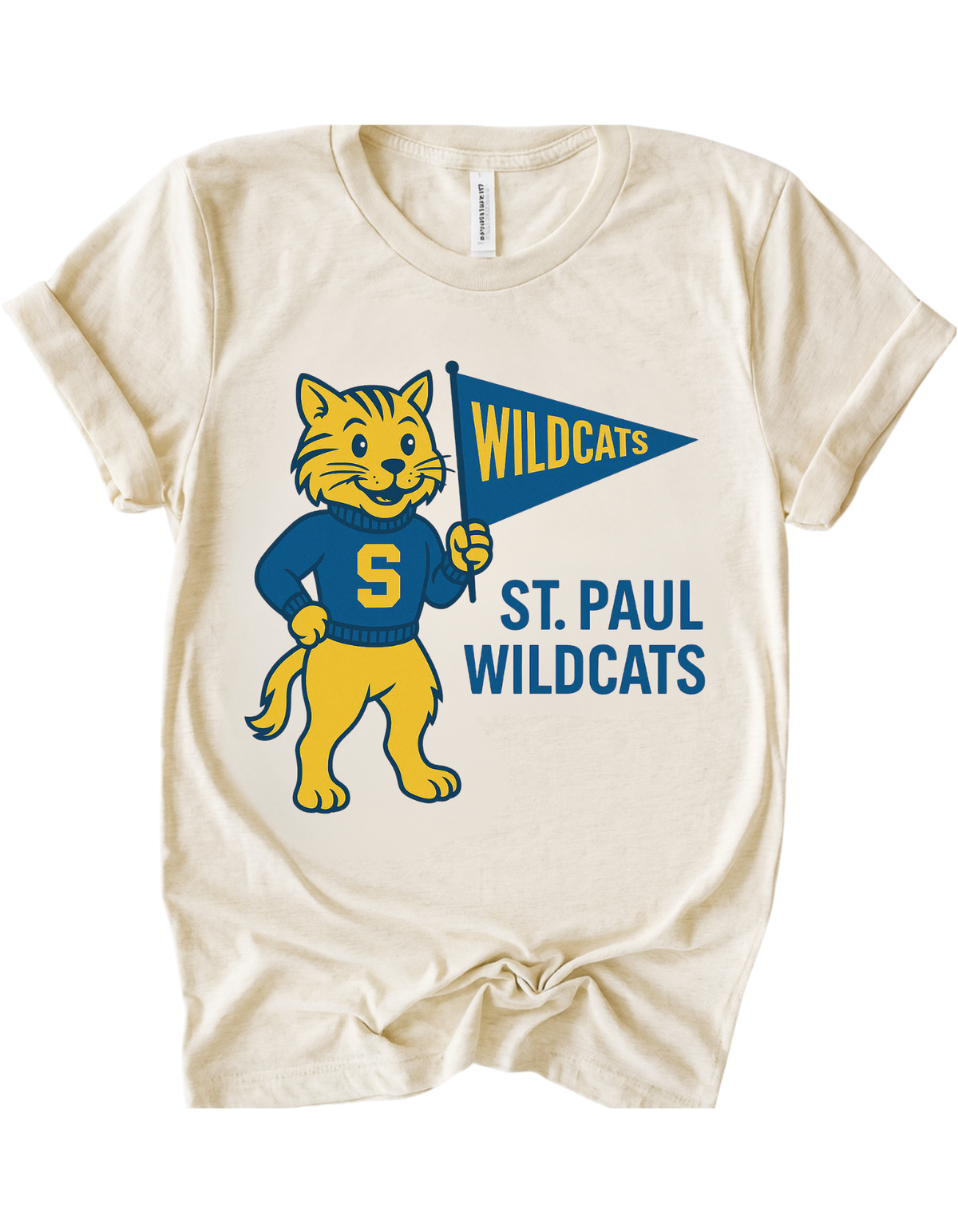 St. Paul Wildcats Vintage Mascot Tee