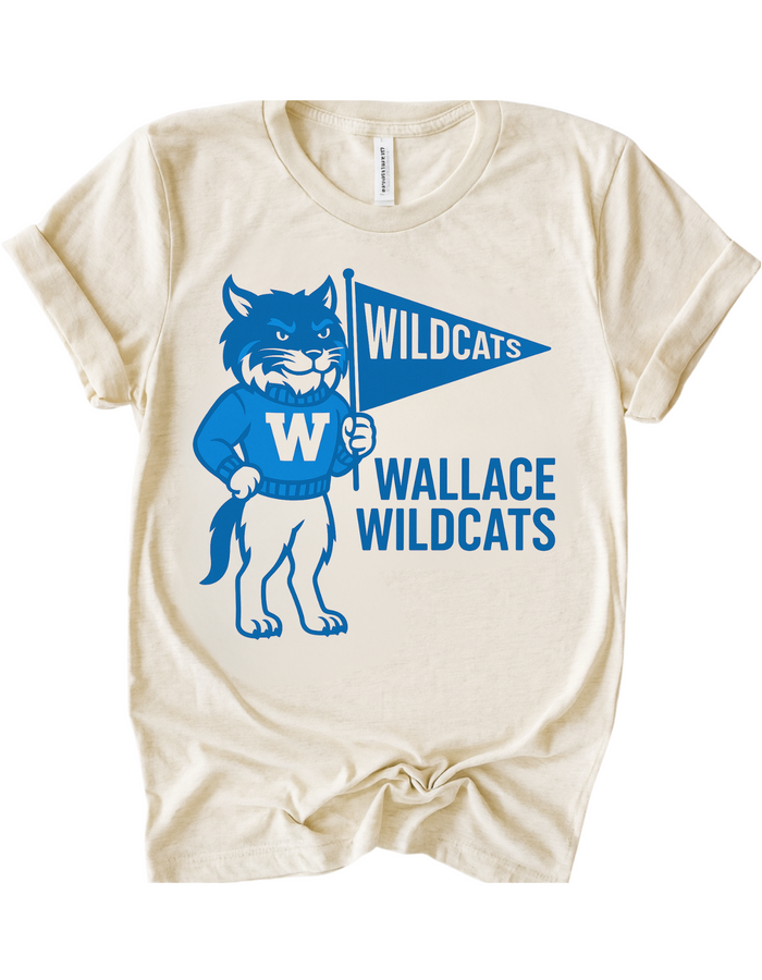 Wallace Wildcats Vintage Mascot Tee