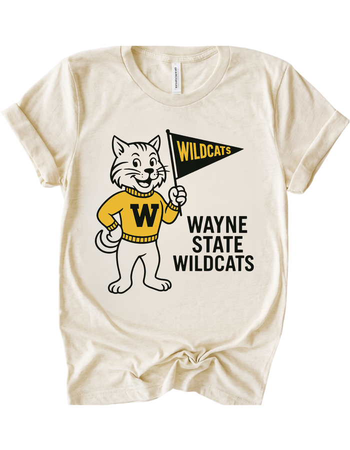 Wayne State Wildcats Vintage Mascot Tee