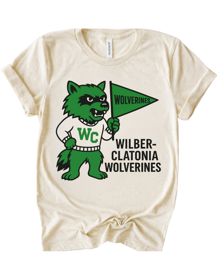 Wilber-Clatonia Wolverines Vintage Mascot Tee