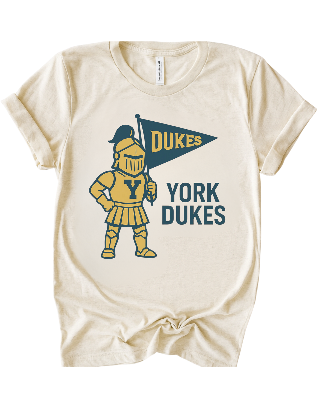 York Dukes Vintage Mascot Tee & Sweatshirt