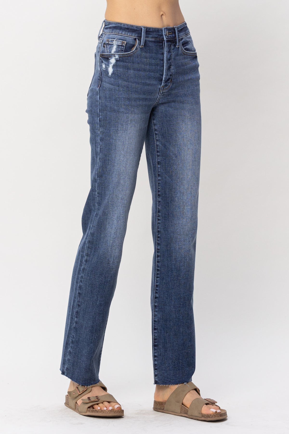 Judy Blue High Waist Hidden Button Fly Straight