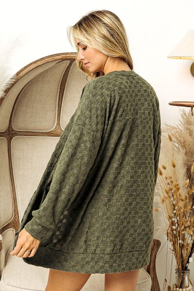 Krissy Checkered Cardigan in Olive