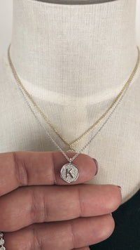 Micro Pave CZ Initial Necklace