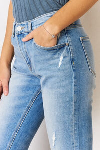 Kancan Dani High Rise Distressed Slim Straight Jeans