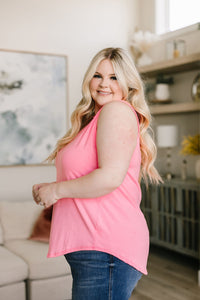 Can't Wait for Spring Hi-Lo Sleeveless Top in Pink