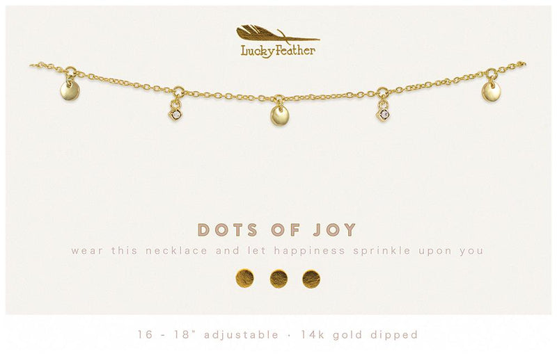 Lucky Feather Dots of Joy Dangle Necklace