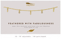 Lucky Feather Feathers of Fab Dangle Necklace