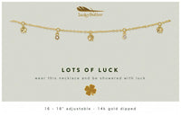 Lucky Feather Lots of Luck Dangle Necklace