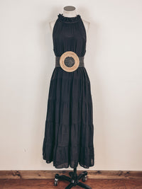 Woven Rattan Buckle Stretch Belt