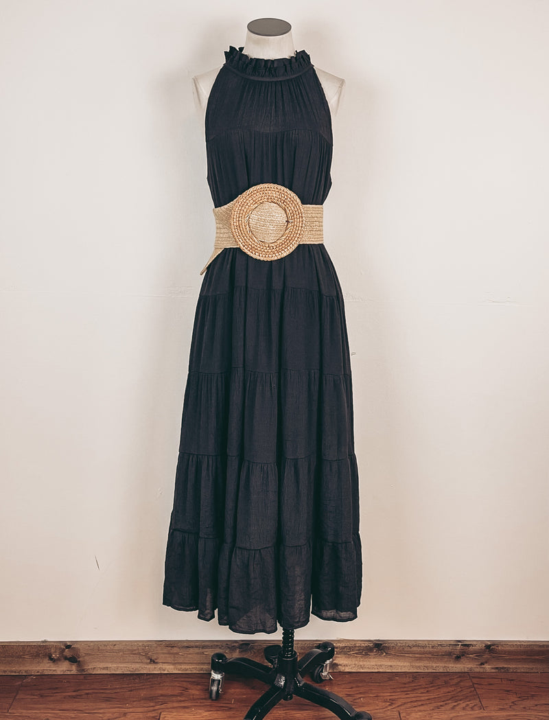 Woven Rattan Buckle Stretch Belt
