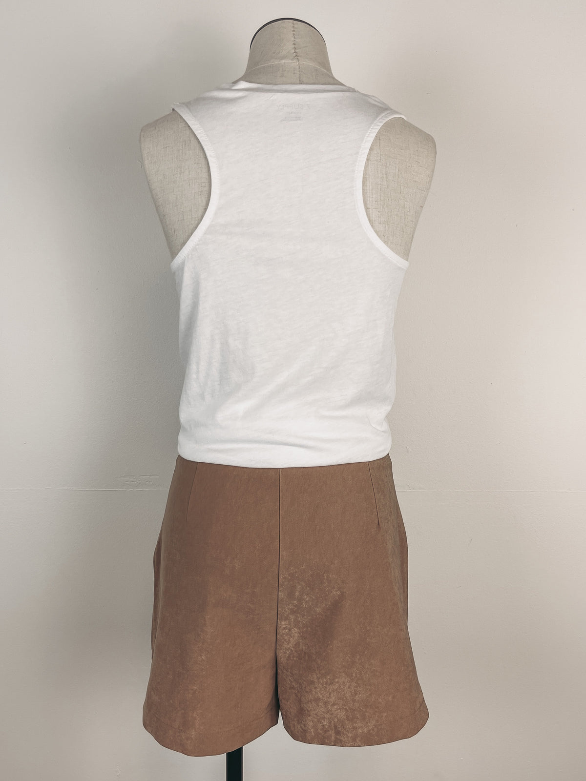 Faux Suede Skort in Taupe