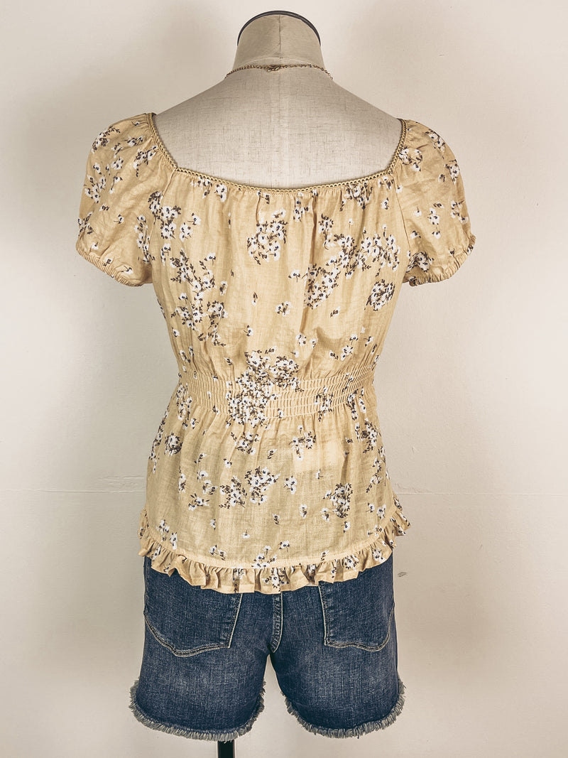 Sweetheart Floral Top in Buttercup