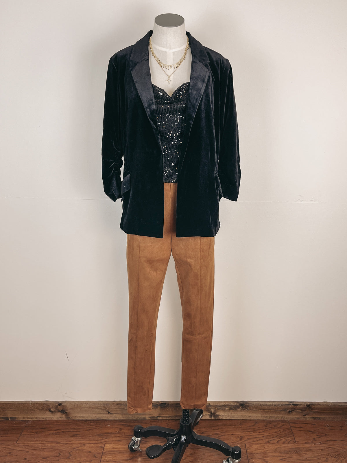 Velvet Blazer in Black
