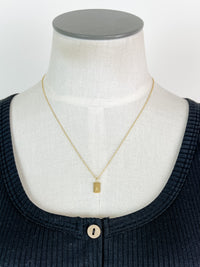Tag Initial Necklace in Gold