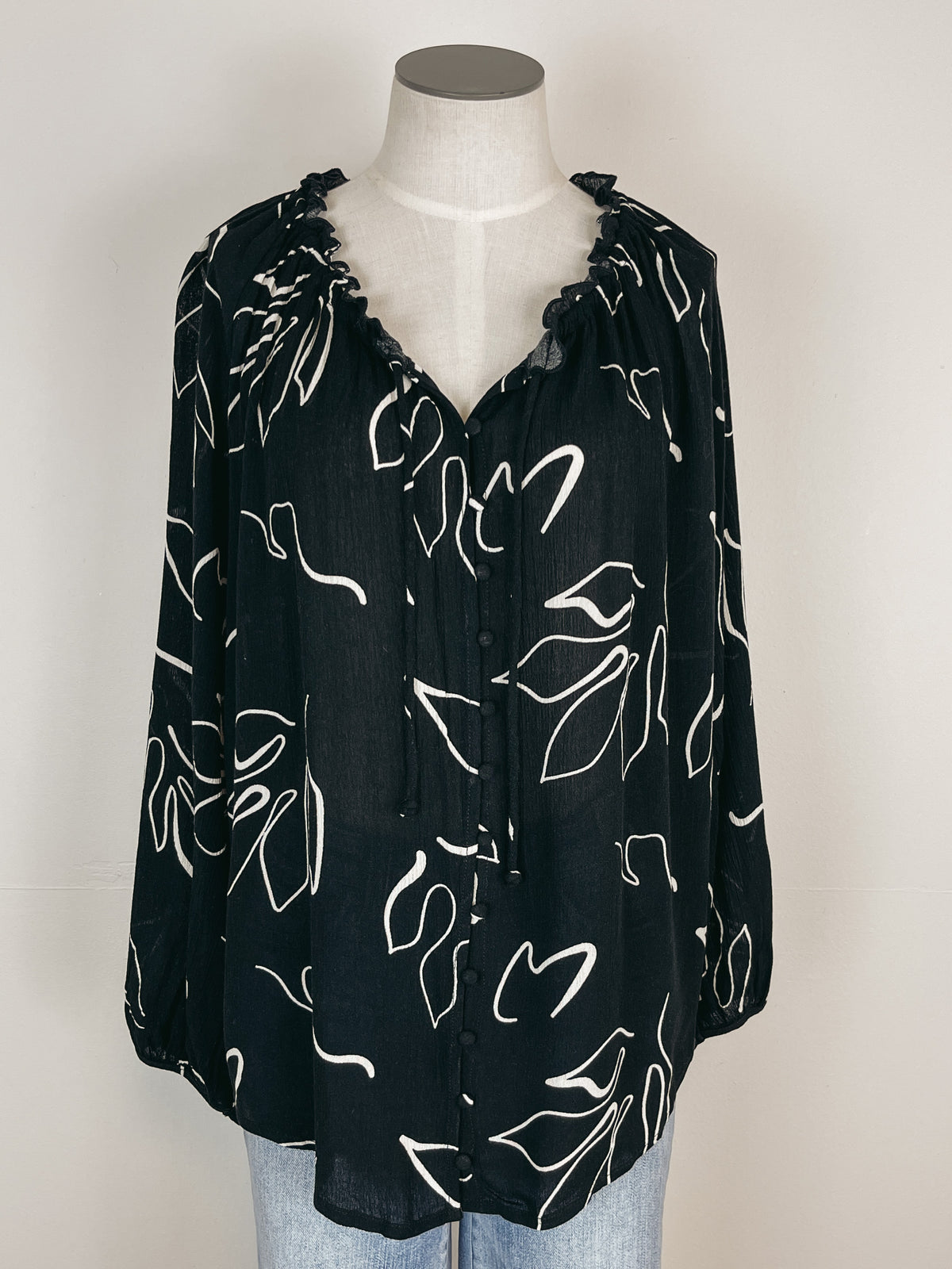 Z Supply Athena Abstract Top in Black