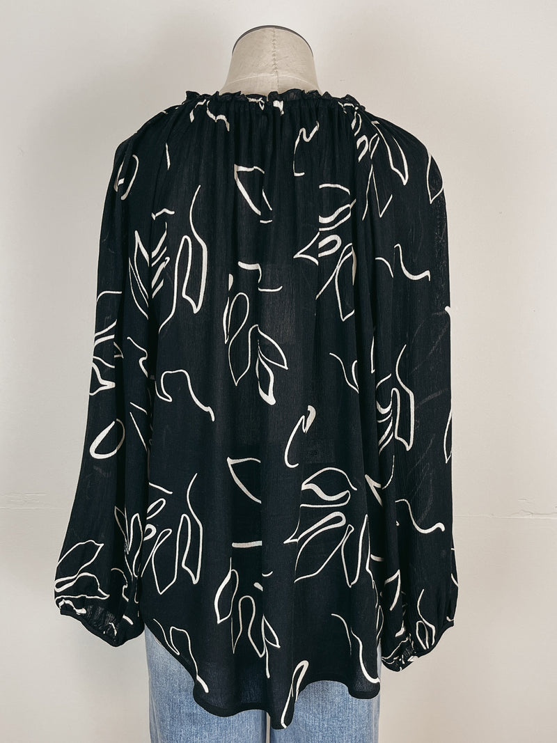 Z Supply Athena Abstract Top in Black