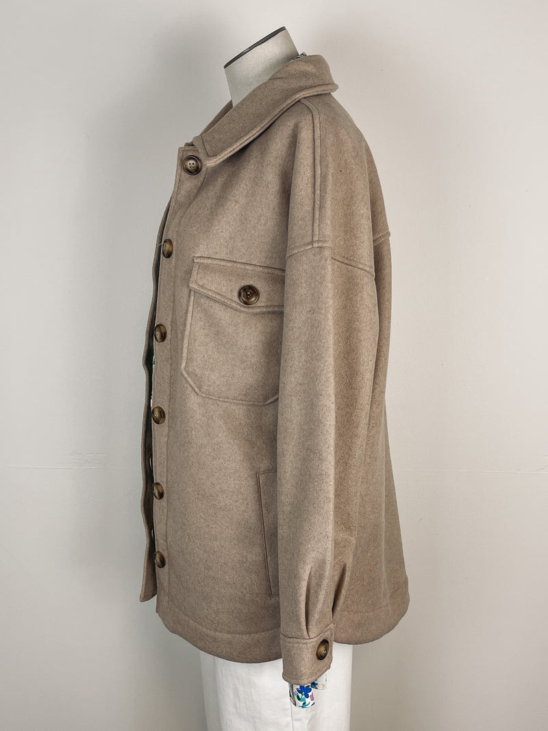 Everyday Button Down Jacket in Oatmeal