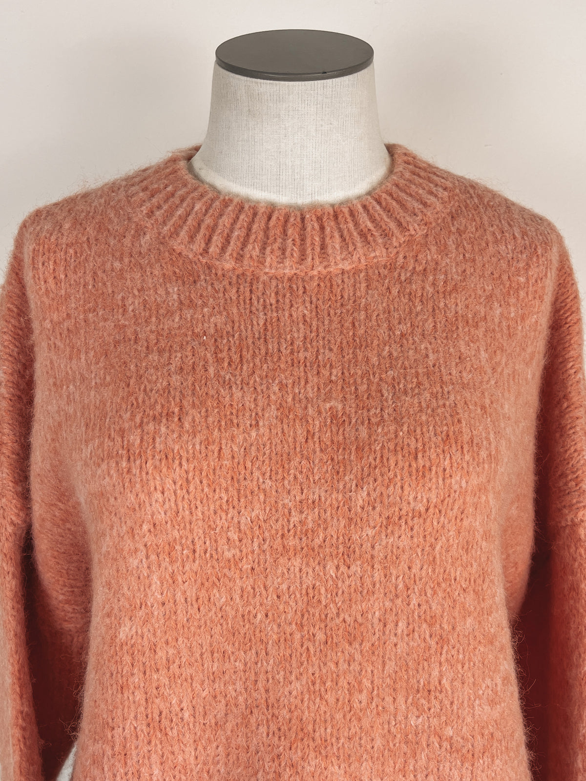 Crew Neck Cozy Sweater in Orange