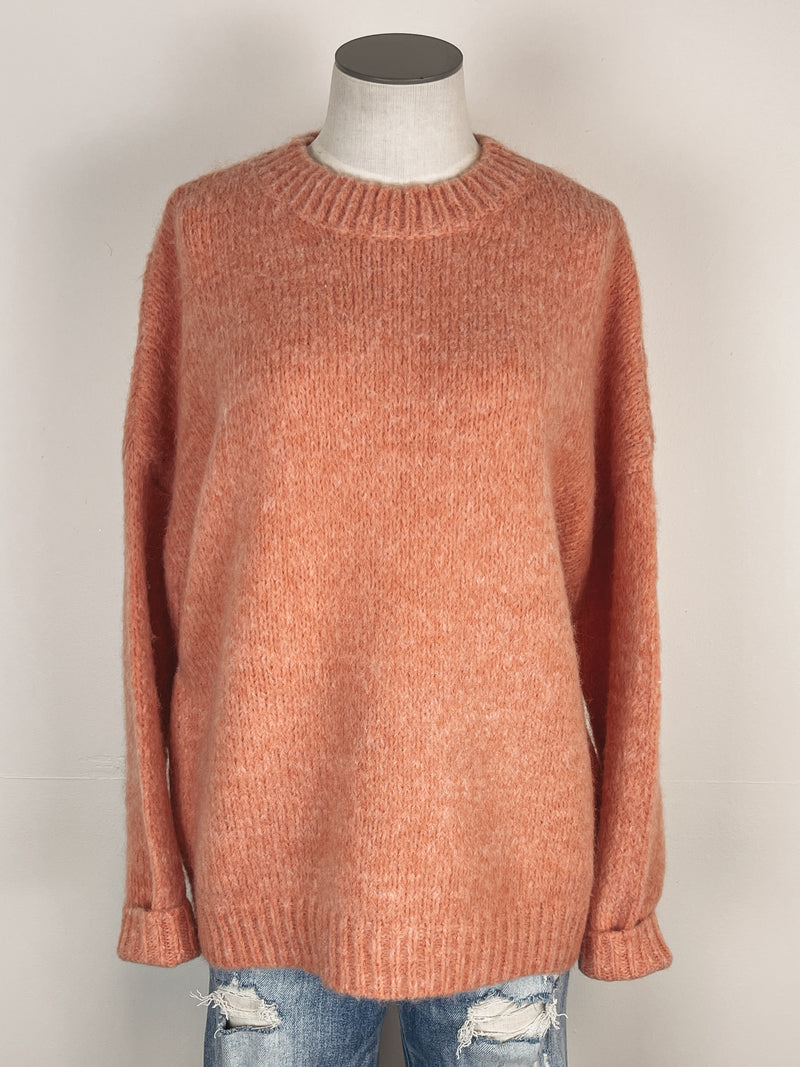 Crew Neck Cozy Sweater in Orange