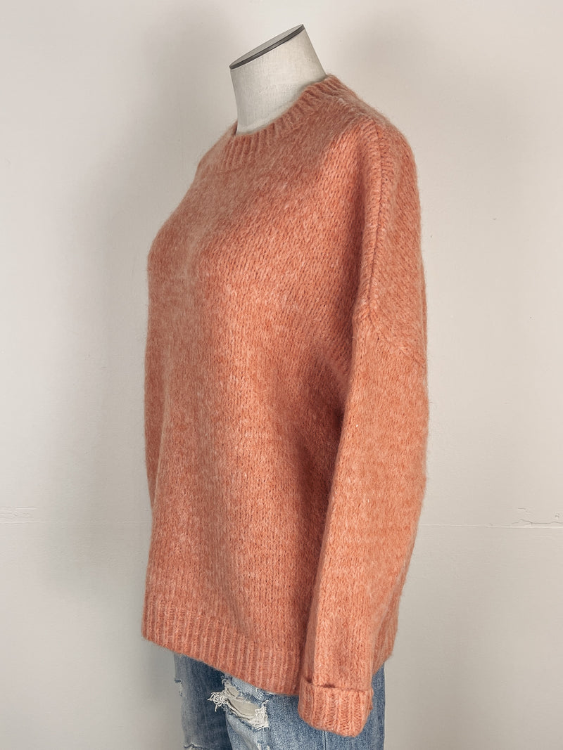 Crew Neck Cozy Sweater in Orange