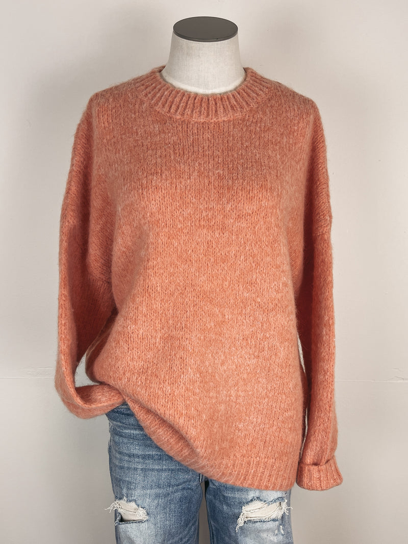 Crew Neck Cozy Sweater in Orange