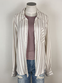 Venus Button Up in Mauve Stripe
